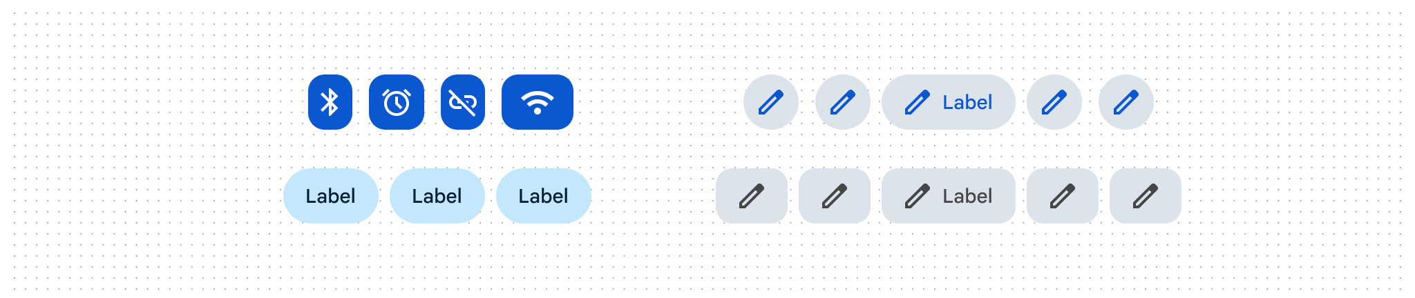 Examples of using default button group